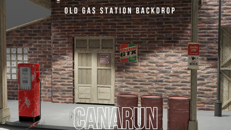 Old Gas Station Backdrop